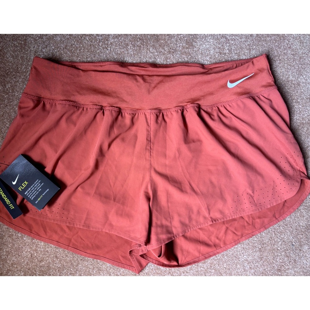 Nike Flex Dri-FIT Running Shorts Womens XXL Rust Orange AQ5416-252 NEW
